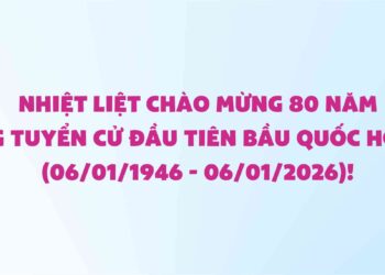 Băng rôn: Nhiệt liệt chào mừng 80 năm ngày tổng tuyển cử đầu tiên bầu Quốc hội Việt Nam (06/01/1946-06/01/2026)