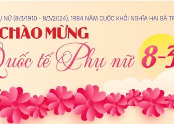 Băng rôn: Chào mừng ngày Quốc tế Phụ nữ 8-3