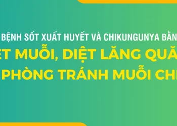 Băng-rôn: Phòng bệnh Sốt xuất huyết và Chikungunya bằng cách “Diệt muỗi, diệt lăng quăng và phòng tránh muỗi chích”