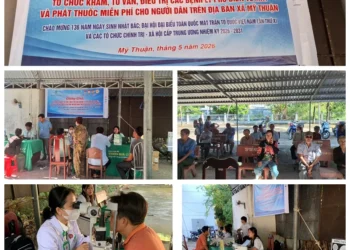 Xã Mỹ Thuận có gần 50 người dân được khám, tư vấn mắt miễn phí