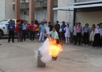 Trung tâm Y tế An Minh phối hợp tổ chức tập huấn phòng cháy chữa cháy và cứu nạn cứu hộ