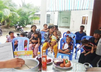 Trạm Y tế xã Tri Tôn tổ chức thực hành dinh dưỡng